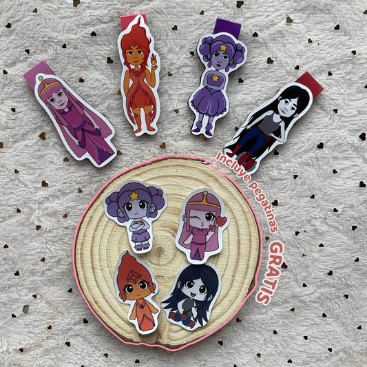 Pack x4 marcapáginas Hora de Aventuras